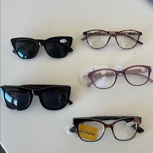 LOT of 5 pairs of Women's Readers & Bifocals Glasses and Sunglasses- 1.25 & 1.50